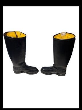 Vintage Chippewa 7418 Engineer Boots Black Leather USA Vibram Mens 9D Biker